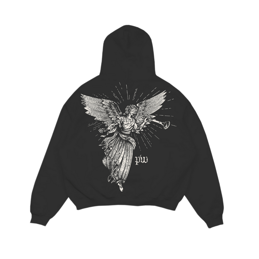 Angel Wing Rhinestone Hoodies Black Angel Wings Hoodie ANGEL WINGS