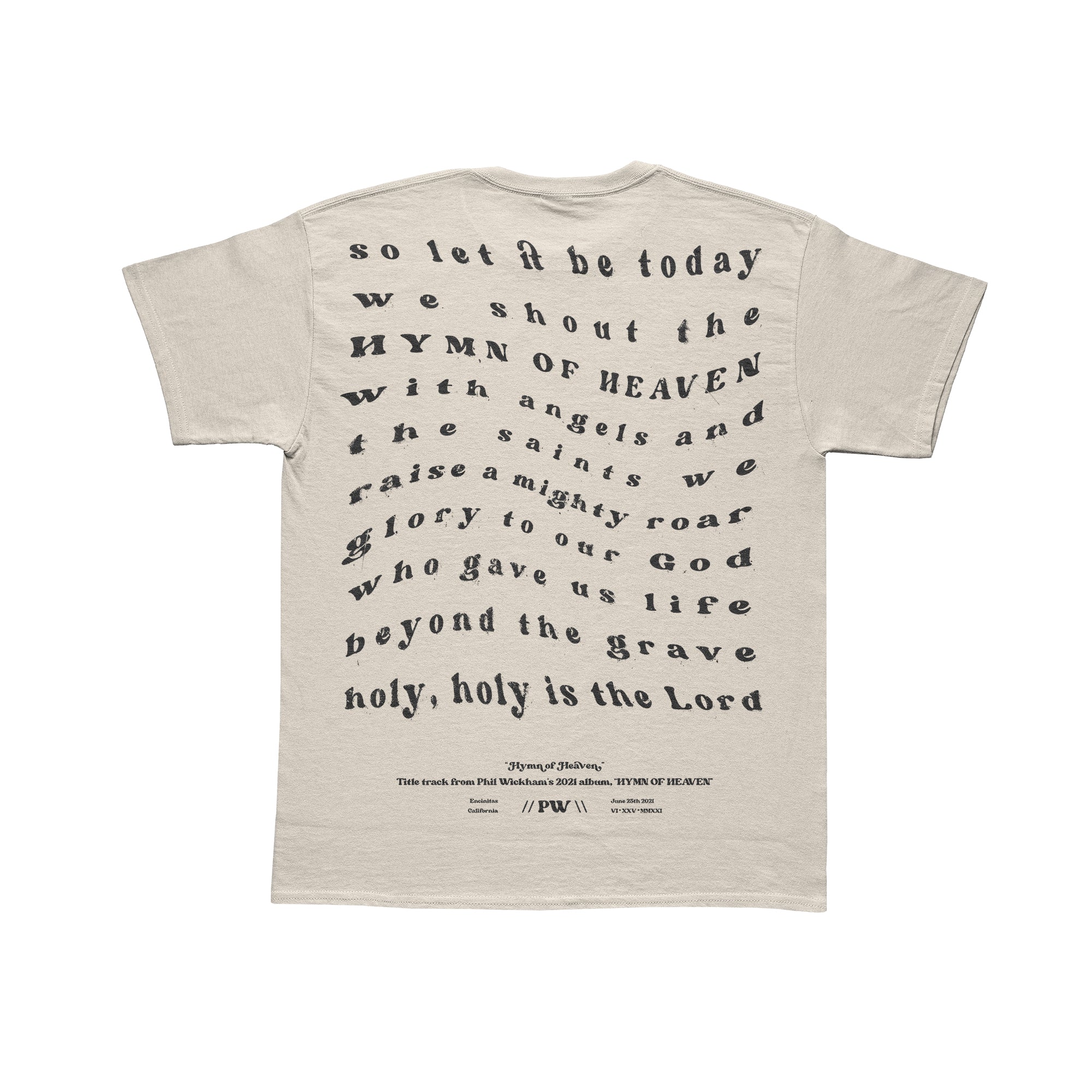 Hymn of Heaven Lyric T-Shirt (Sand) Tour Edition – Phil Wickham