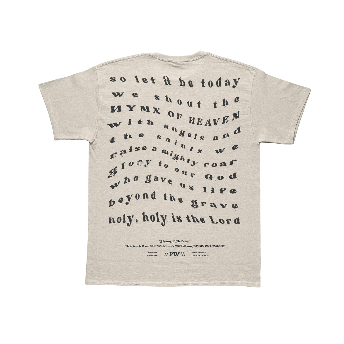 Hymn of Heaven Lyric T-Shirt (Sand) Tour Edition – Phil Wickham